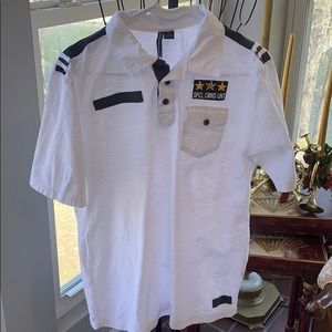 Large Short Sleeve White & Black